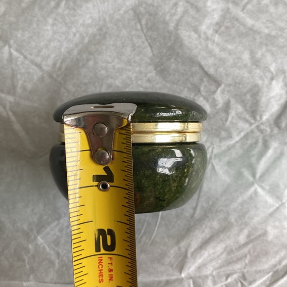 Vintage Italian Genuine Hand Carved Emerald Green Alabaster Box - Picture 11 of 11